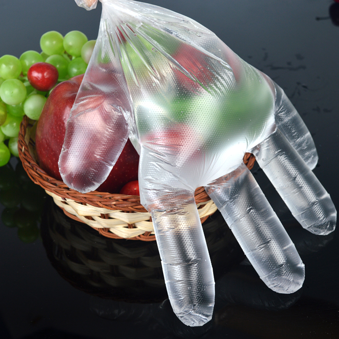 قفازات بلاستيكية شفافة يمكن التخلص منها عالية الجودة